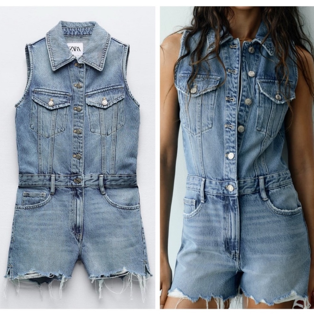 ZARA denim sleeveless short